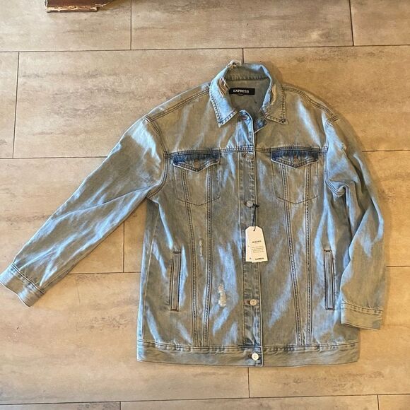 Express light blue denim jacket size M/L - Picture 1 of 15
